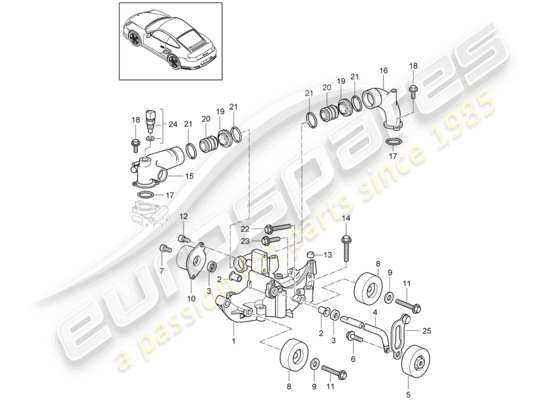 a part diagram from the Porsche 911 T/GT2RS parts catalogue