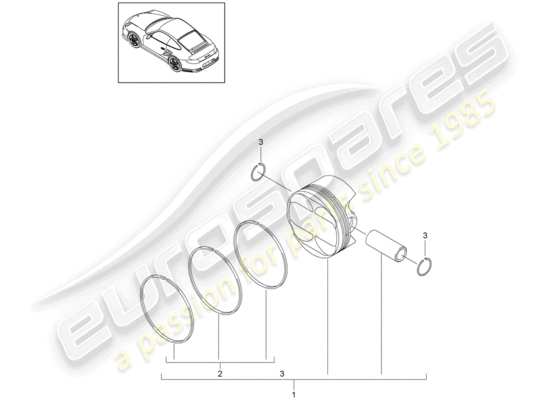 a part diagram from the Porsche 911 T/GT2RS parts catalogue