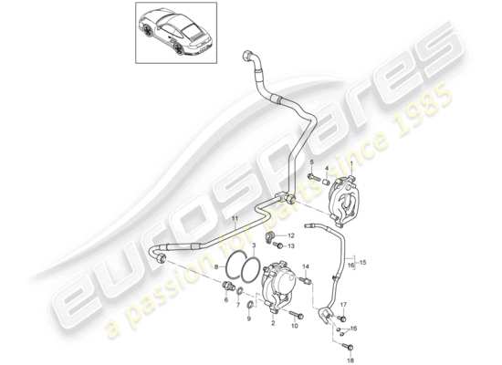 a part diagram from the Porsche 911 T/GT2RS parts catalogue