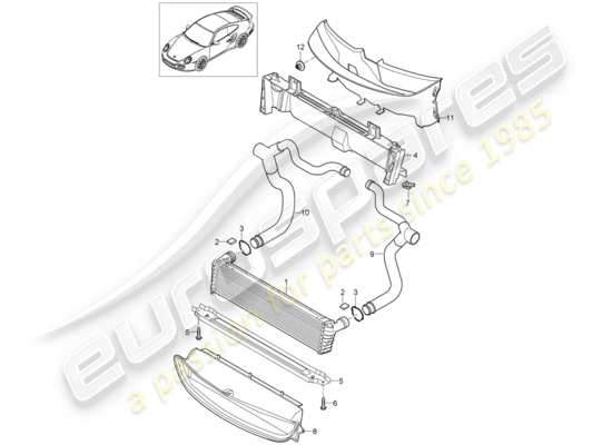 a part diagram from the Porsche 911 T/GT2RS parts catalogue