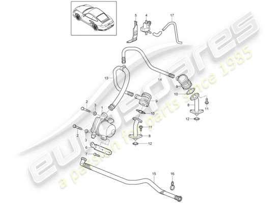 a part diagram from the Porsche 911 T/GT2RS parts catalogue
