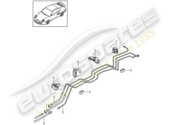 a part diagram from the Porsche 911 T/GT2RS parts catalogue