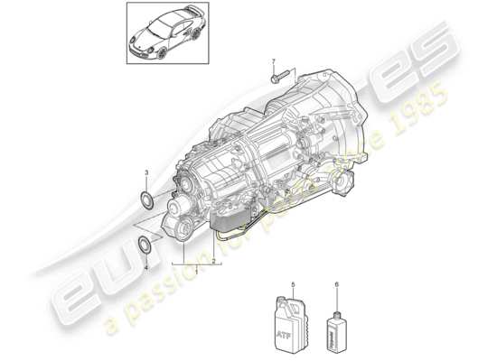 a part diagram from the Porsche 911 T/GT2RS parts catalogue