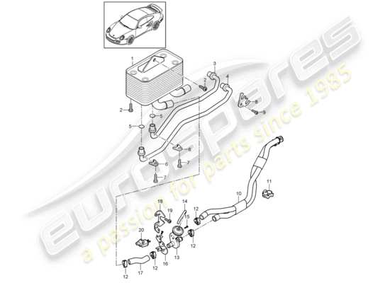 a part diagram from the Porsche 911 T/GT2RS (2012) parts catalogue