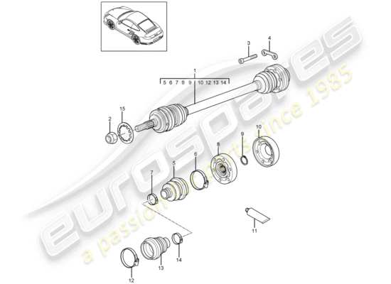 a part diagram from the Porsche 911 T/GT2RS parts catalogue