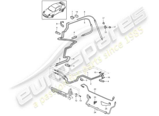 a part diagram from the Porsche 911 T/GT2RS parts catalogue