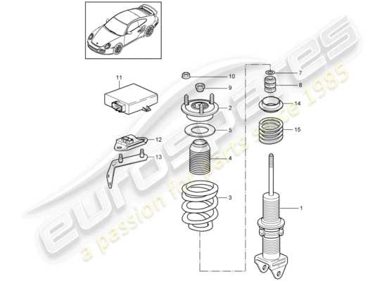 a part diagram from the Porsche 911 T/GT2RS parts catalogue