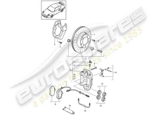 a part diagram from the Porsche 911 T/GT2RS parts catalogue