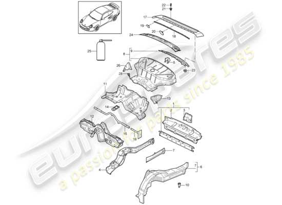 a part diagram from the Porsche 911 T/GT2RS parts catalogue