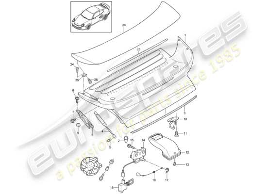 a part diagram from the Porsche 911 T/GT2RS parts catalogue