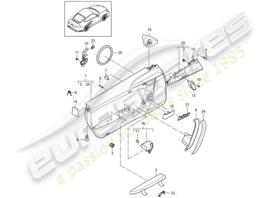 a part diagram from the Porsche 911 T/GT2RS parts catalogue