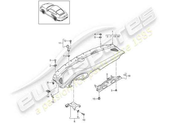 a part diagram from the Porsche 911 T/GT2RS parts catalogue