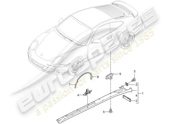 a part diagram from the Porsche 911 T/GT2RS parts catalogue