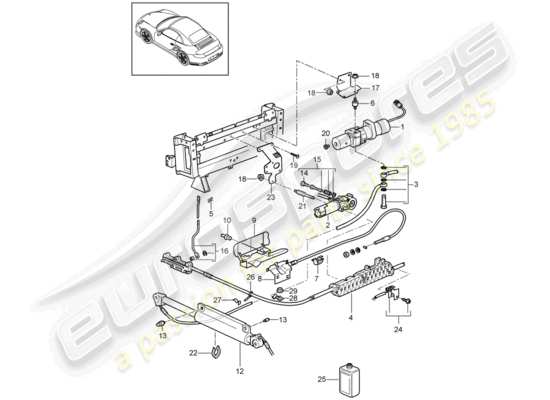 a part diagram from the Porsche 911 T/GT2RS parts catalogue