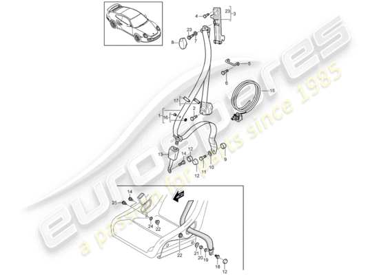 a part diagram from the Porsche 911 T/GT2RS parts catalogue