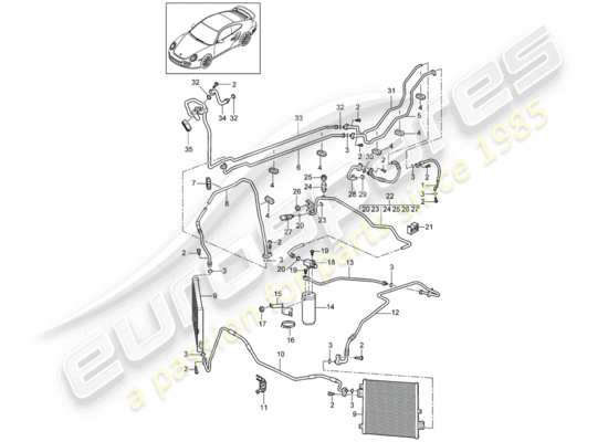 a part diagram from the Porsche 911 T/GT2RS parts catalogue