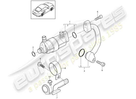 a part diagram from the Porsche 911 T/GT2RS parts catalogue