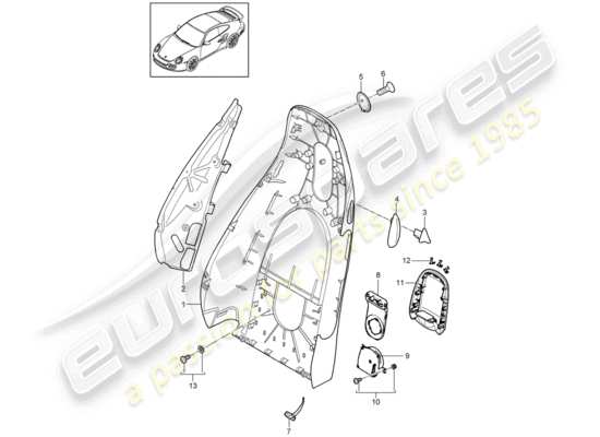 a part diagram from the Porsche 911 T/GT2RS (2012) parts catalogue