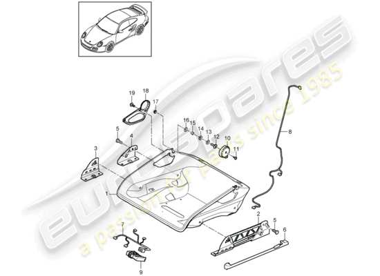 a part diagram from the Porsche 911 T/GT2RS parts catalogue