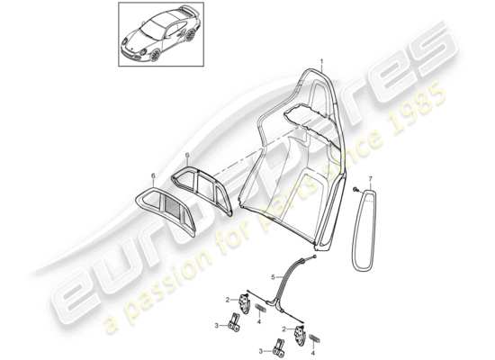 a part diagram from the Porsche 911 T/GT2RS parts catalogue