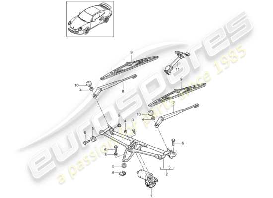 a part diagram from the Porsche 911 T/GT2RS parts catalogue