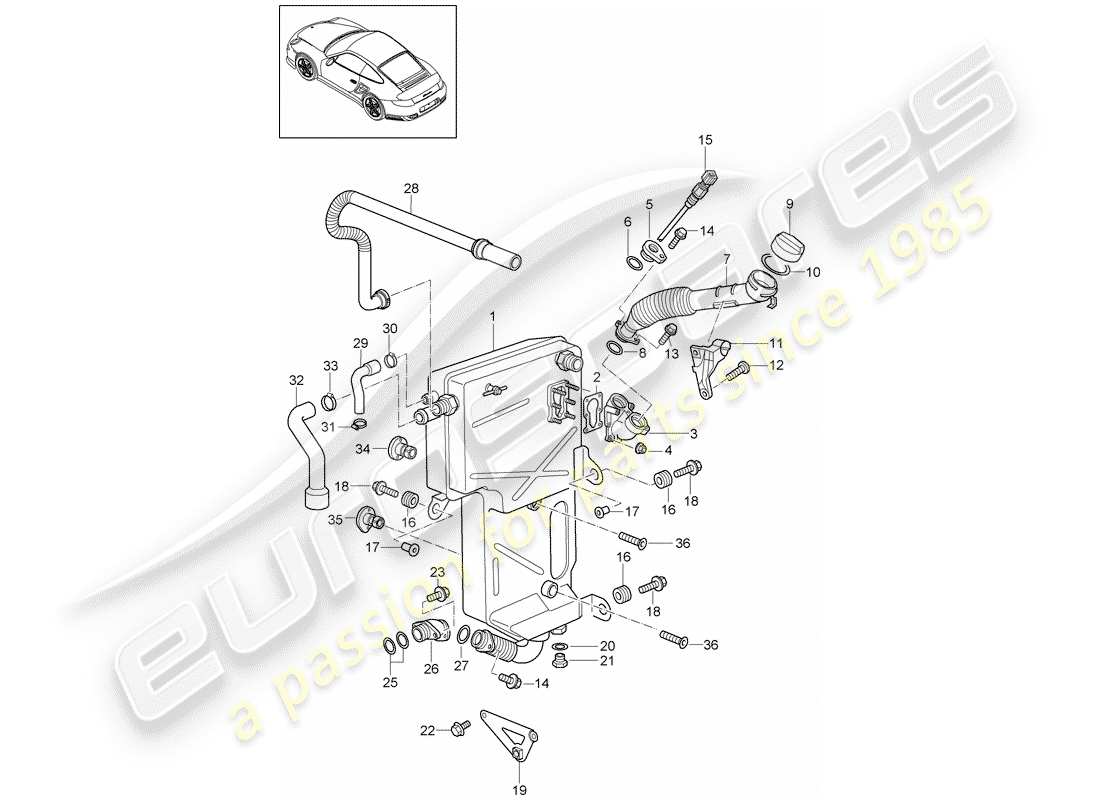 Porsche 911 T/GT2RS (2013) Engine Lubrication Part Diagram