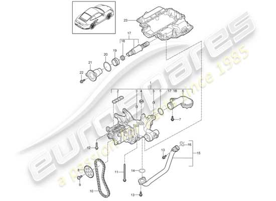 a part diagram from the Porsche 911 T/GT2RS parts catalogue