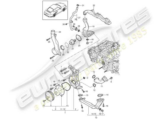 a part diagram from the Porsche 911 T/GT2RS parts catalogue