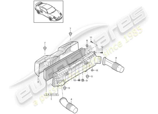 a part diagram from the Porsche 911 T/GT2RS parts catalogue