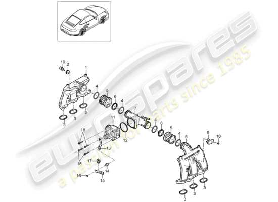 a part diagram from the Porsche 911 T/GT2RS parts catalogue