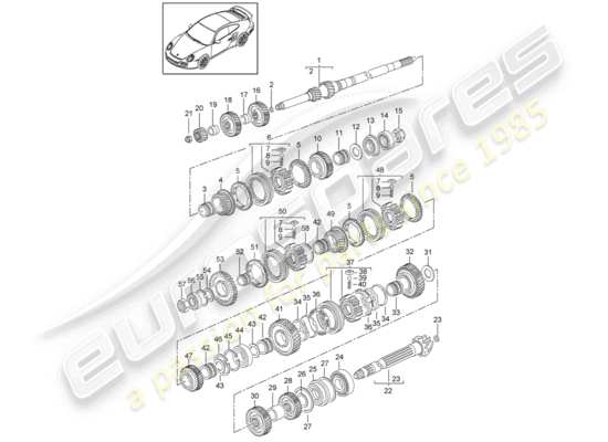 a part diagram from the Porsche 911 T/GT2RS (2013) parts catalogue