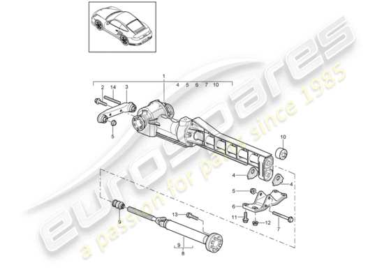 a part diagram from the Porsche 911 T/GT2RS parts catalogue