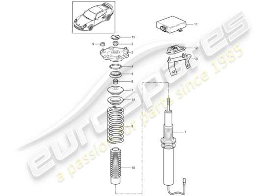 a part diagram from the Porsche 911 T/GT2RS parts catalogue