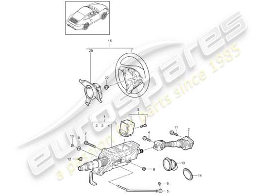 a part diagram from the Porsche 911 T/GT2RS parts catalogue