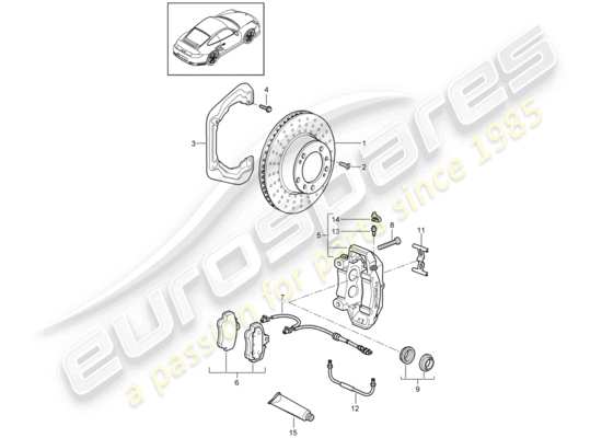 a part diagram from the Porsche 911 T/GT2RS parts catalogue