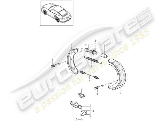 a part diagram from the Porsche 911 T/GT2RS parts catalogue