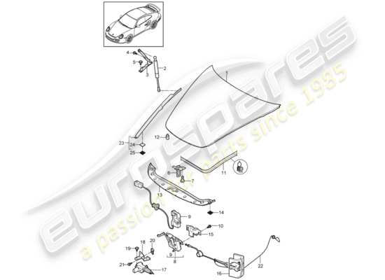 a part diagram from the Porsche 911 T/GT2RS (2013) parts catalogue