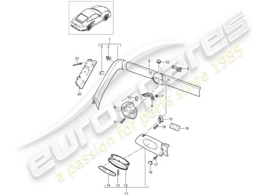 a part diagram from the Porsche 911 T/GT2RS parts catalogue