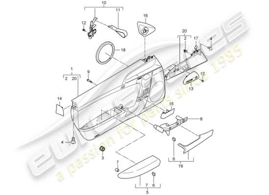 a part diagram from the Porsche 911 T/GT2RS parts catalogue