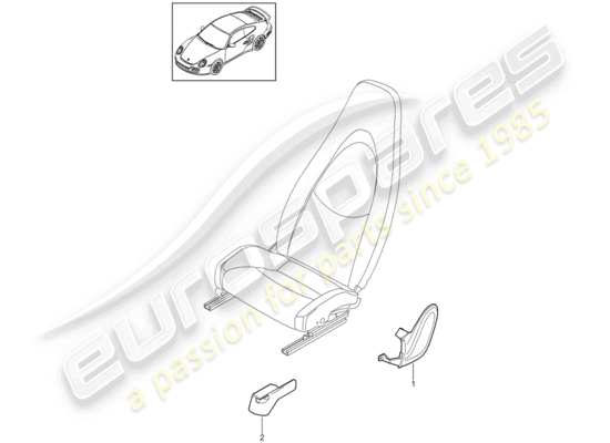 a part diagram from the Porsche 911 T/GT2RS parts catalogue