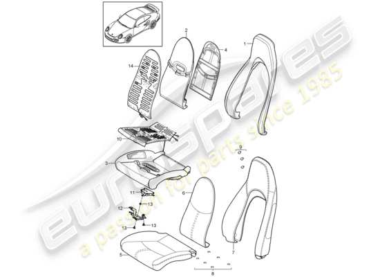 a part diagram from the Porsche 911 T/GT2RS parts catalogue