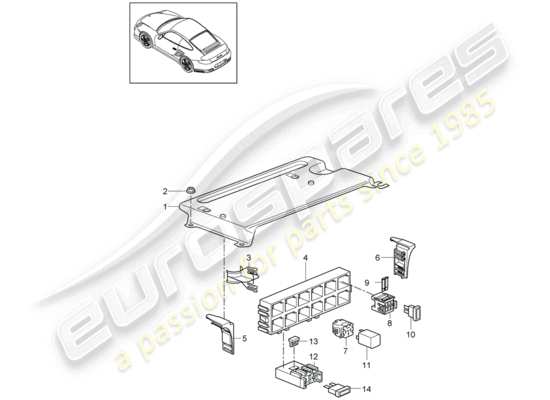 a part diagram from the Porsche 911 T/GT2RS parts catalogue