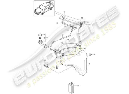 a part diagram from the Porsche 911 T/GT2RS parts catalogue