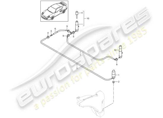 a part diagram from the Porsche 911 T/GT2RS parts catalogue