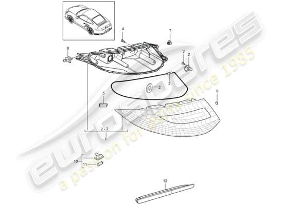 a part diagram from the Porsche 911 T/GT2RS parts catalogue