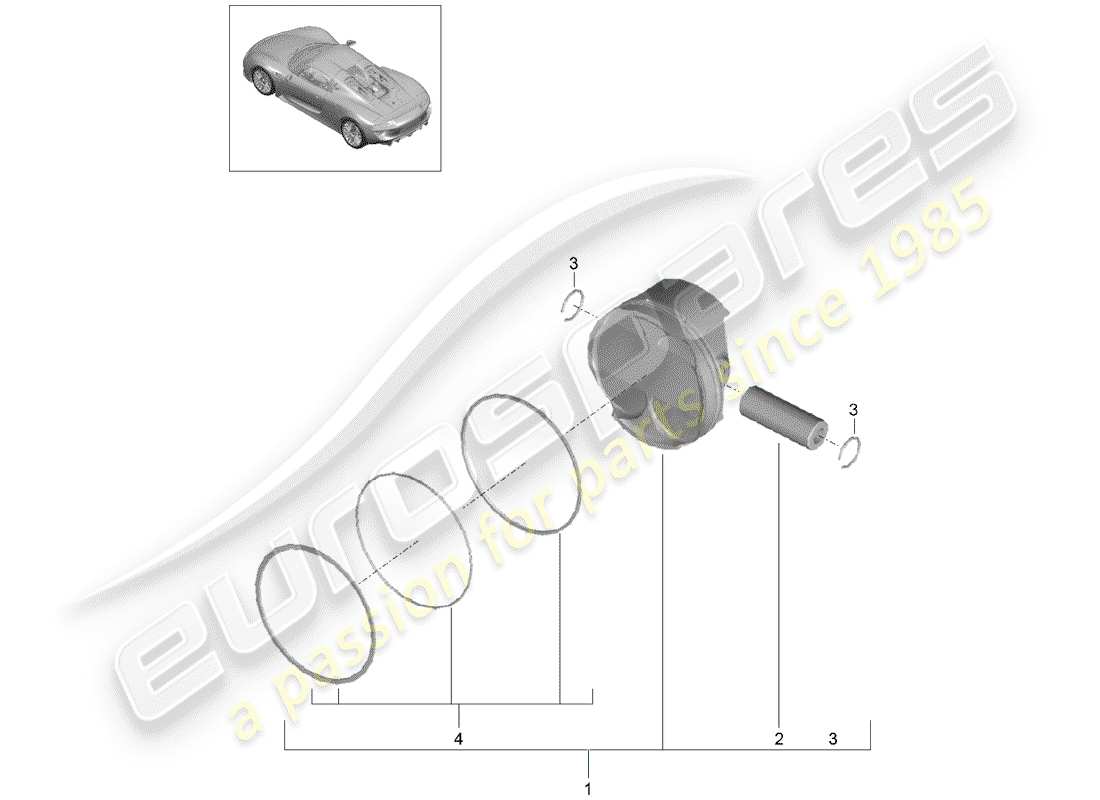 Porsche 918 Spyder (2015) PISTON Part Diagram