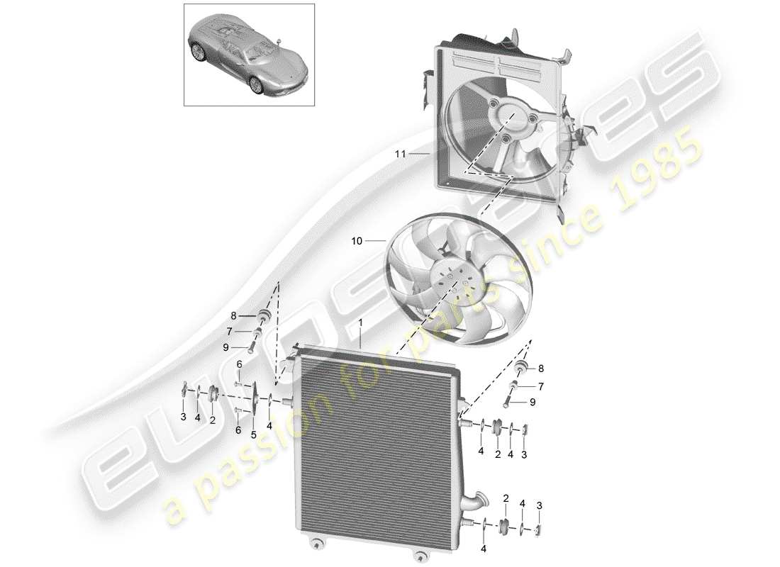 Porsche 918 Spyder (2015) Engine Lubrication Part Diagram