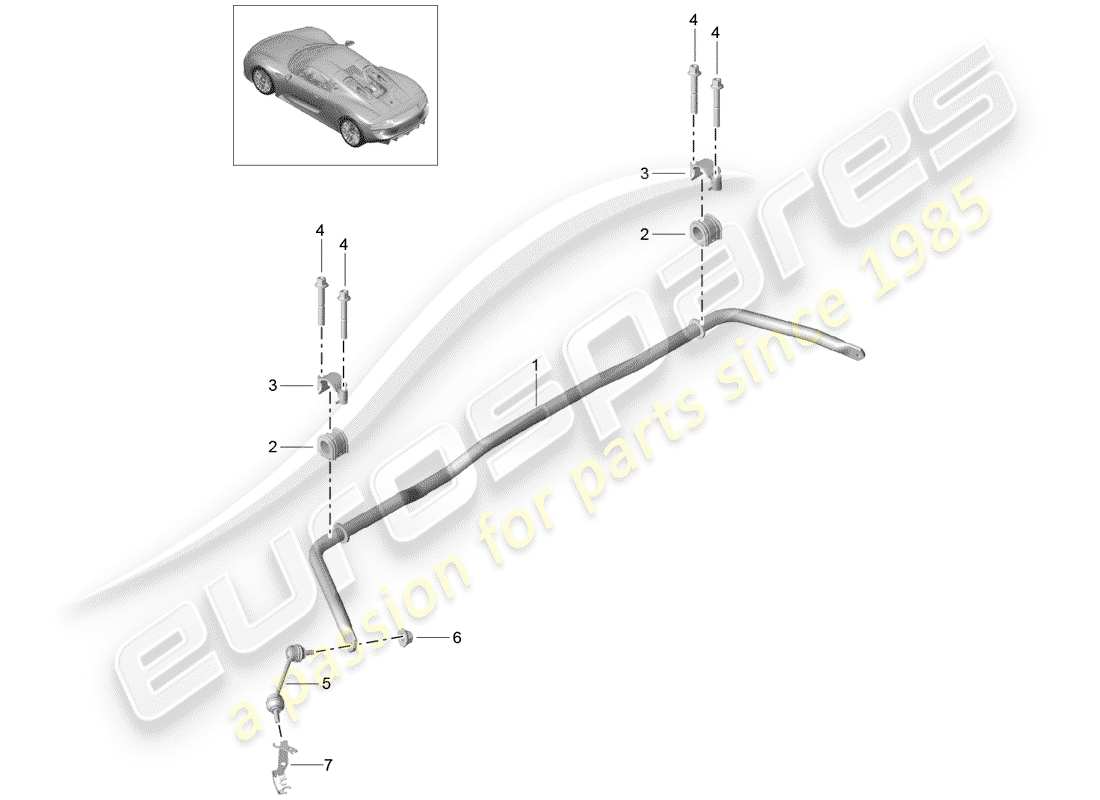 Porsche 918 Spyder (2015) stabilizer Part Diagram