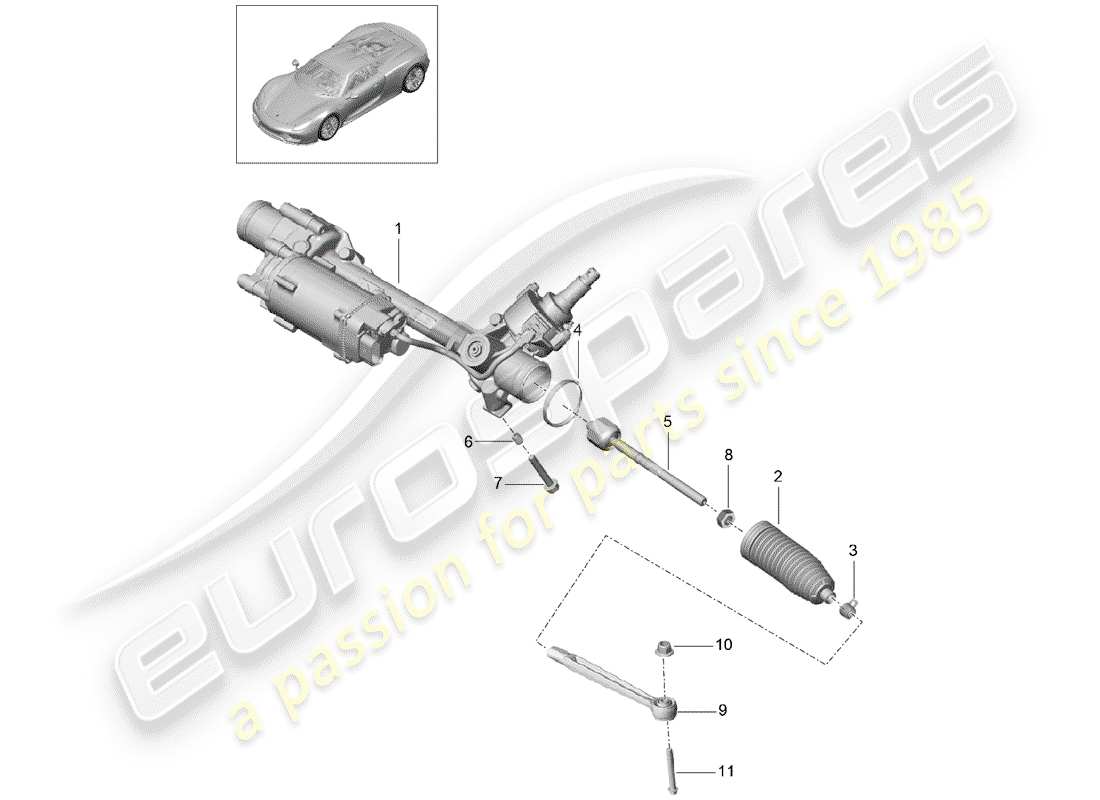 Porsche 918 Spyder (2015) POWER STEERING Parts Diagram