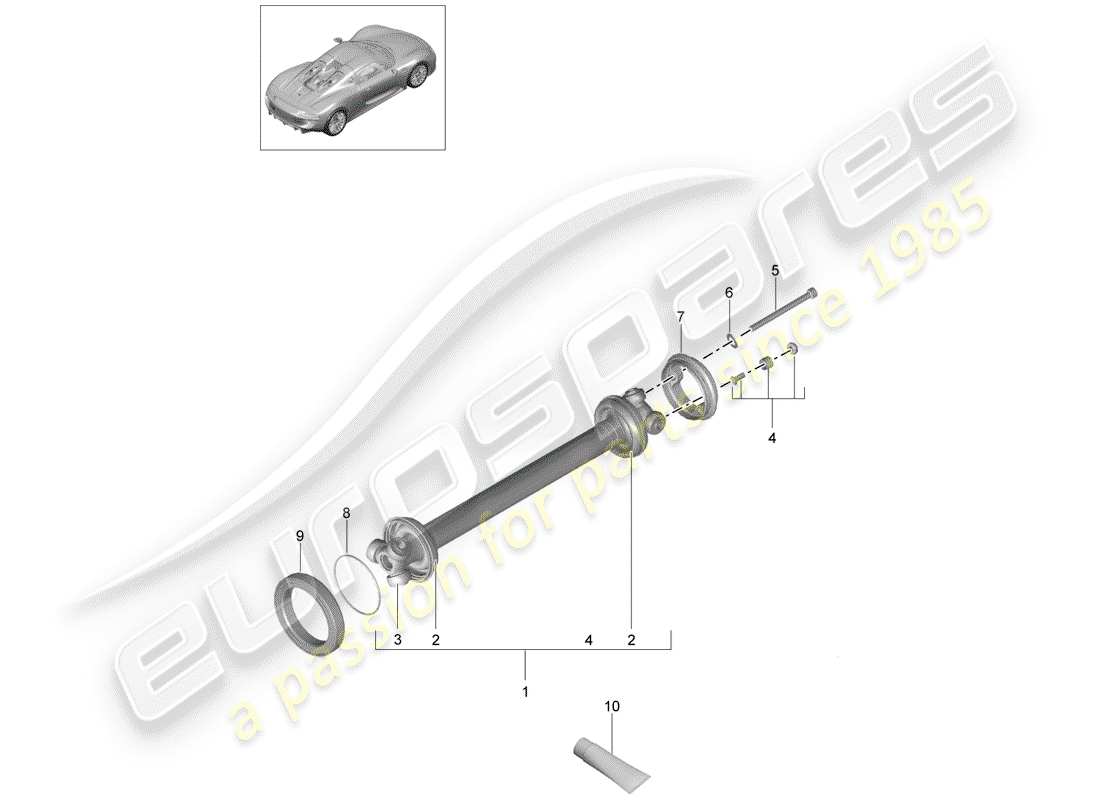 Porsche 918 Spyder (2015) DRIVE SHAFT Parts Diagram